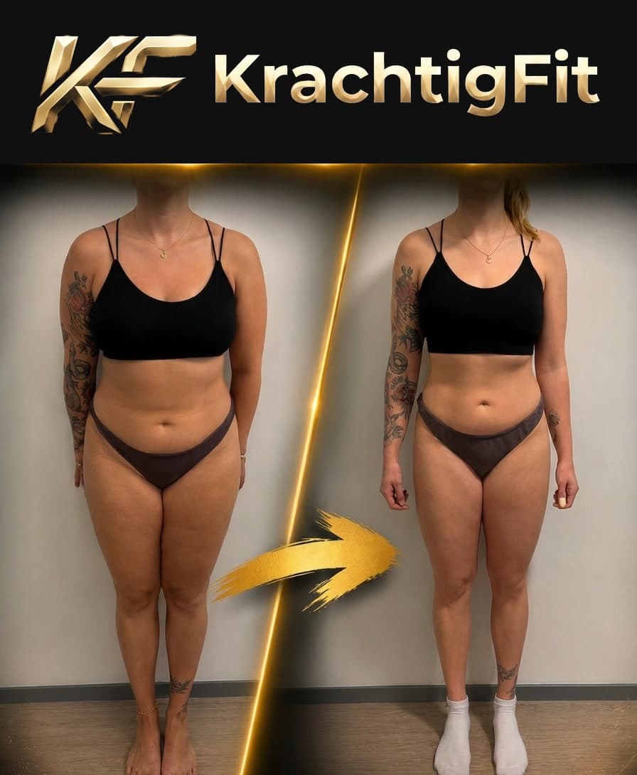 Before and after result from a KrachtigFit client
