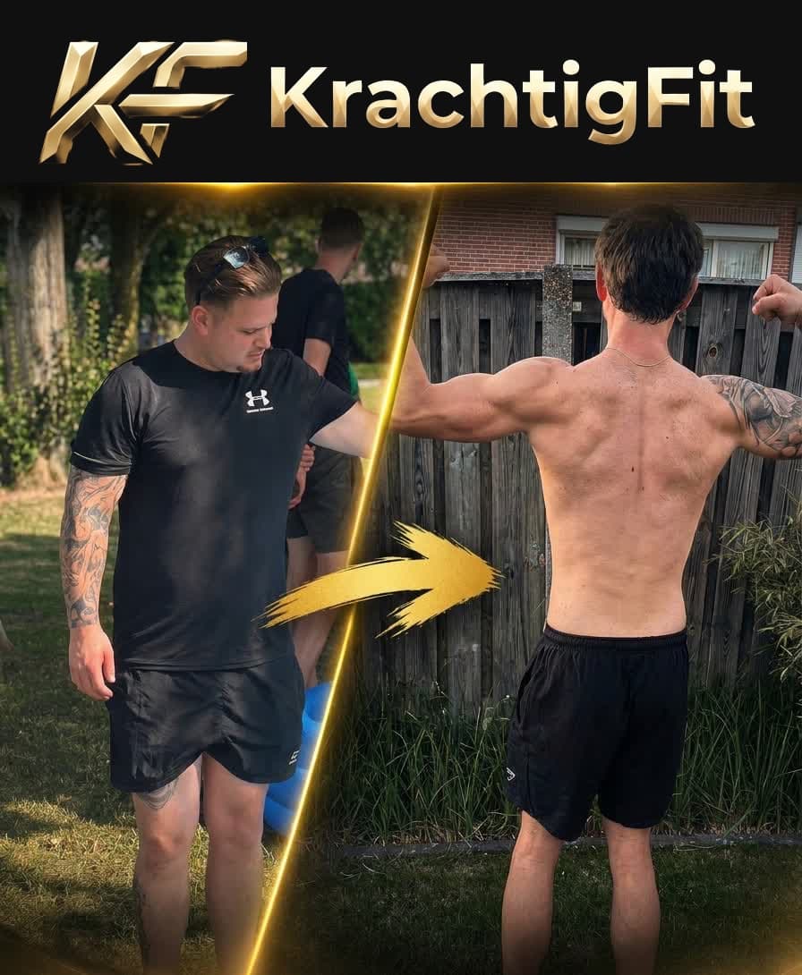 Before and after result from a KrachtigFit client