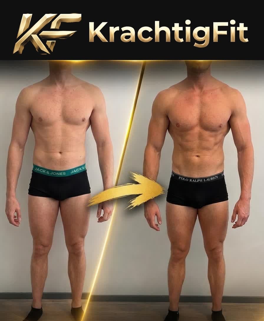 Before and after result from a KrachtigFit client